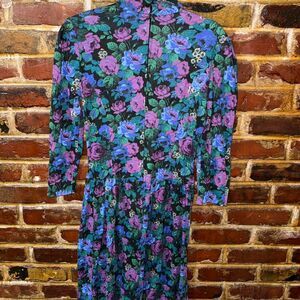 Vintage Women's Floral Dress, Size Large